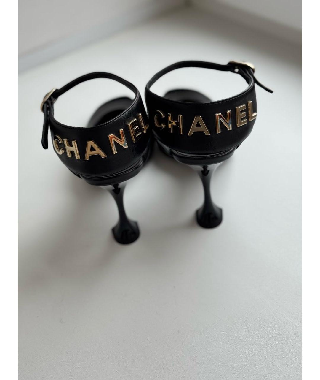 CHANEL Черные кожаные туфли, фото 6