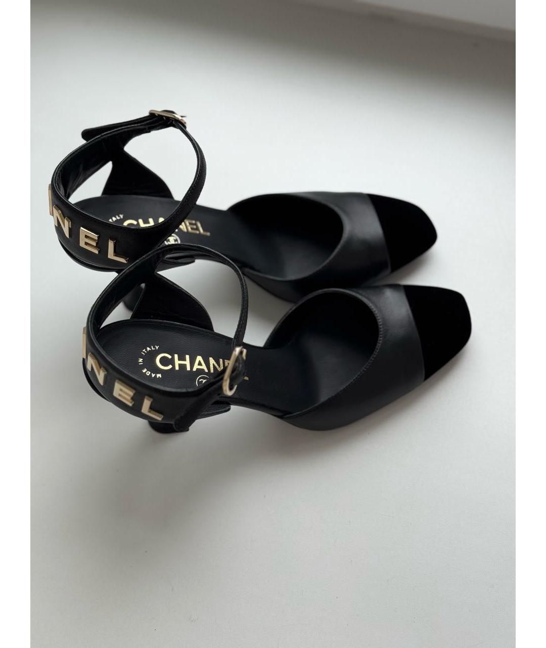 CHANEL Черные кожаные туфли, фото 4