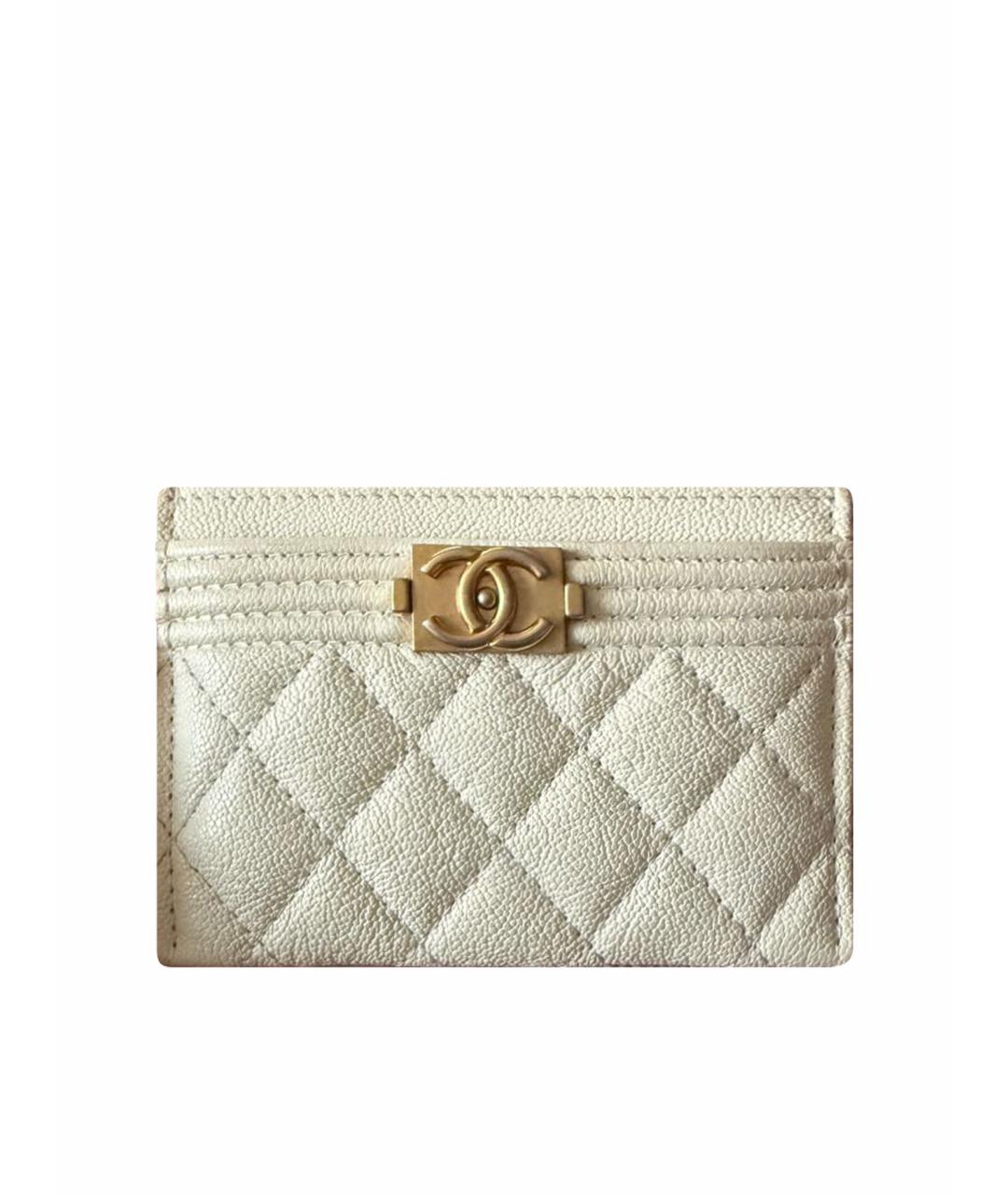 CHANEL Белый кожаный кардхолдер, фото 1