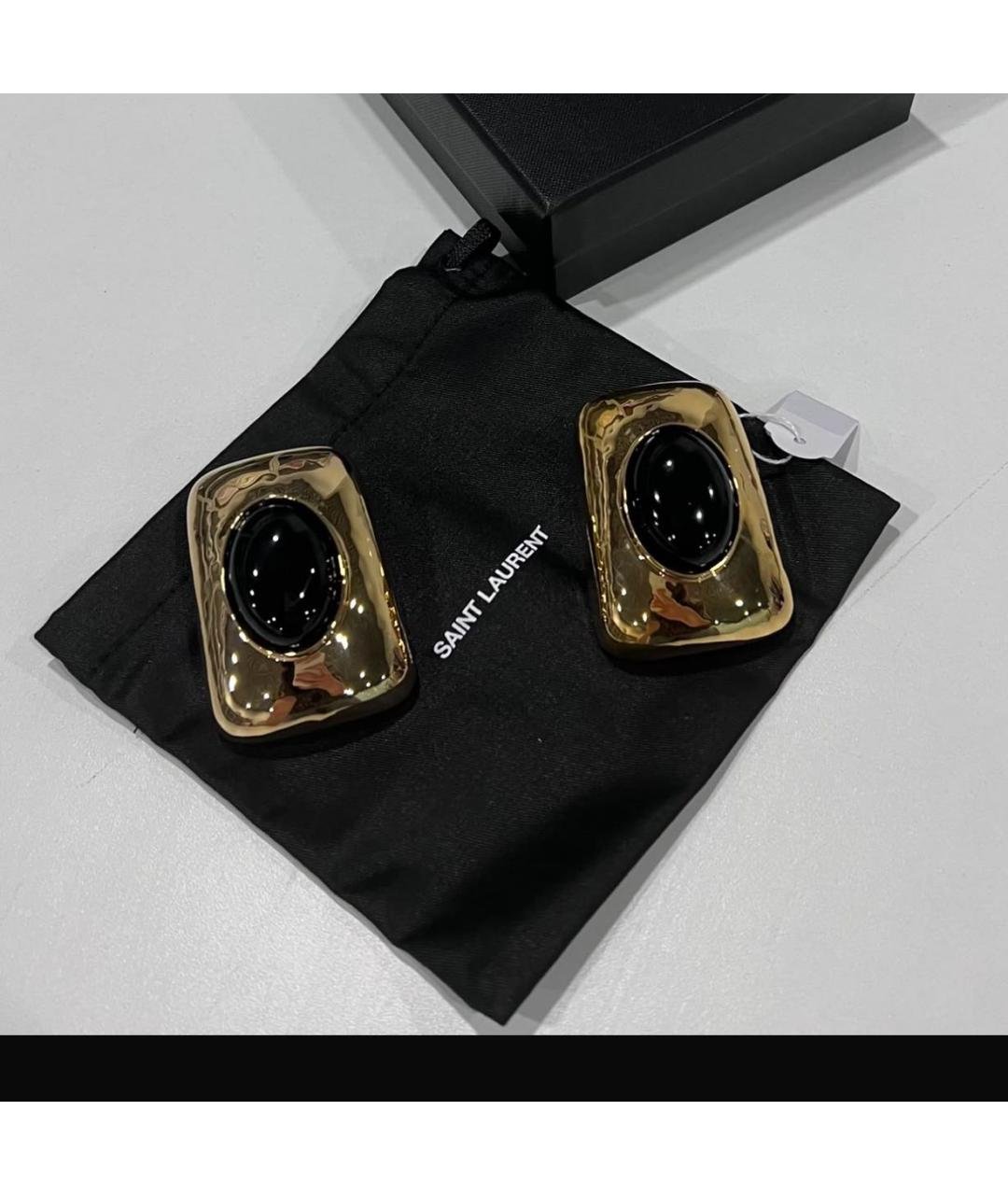 SAINT LAURENT Золотые клипсы, фото 4