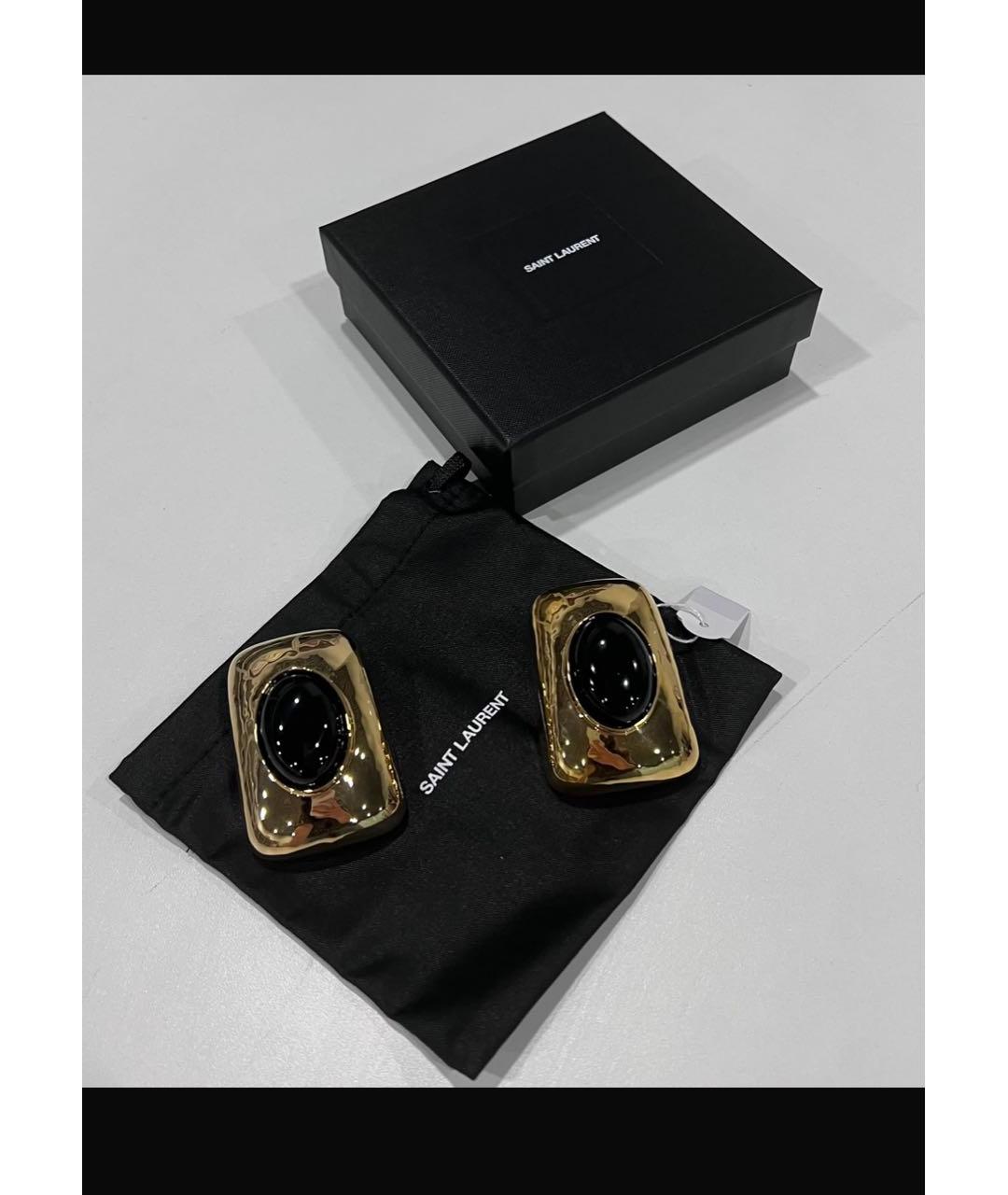 SAINT LAURENT Золотые клипсы, фото 2