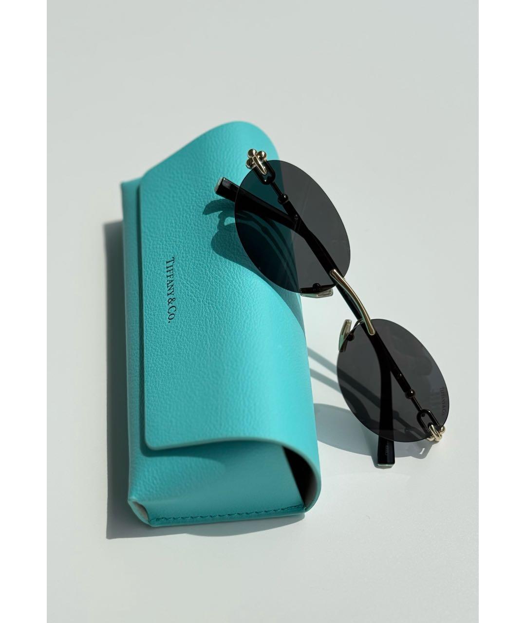 TIFFANY&CO Черные металлические солнцезащитные очки, фото 2