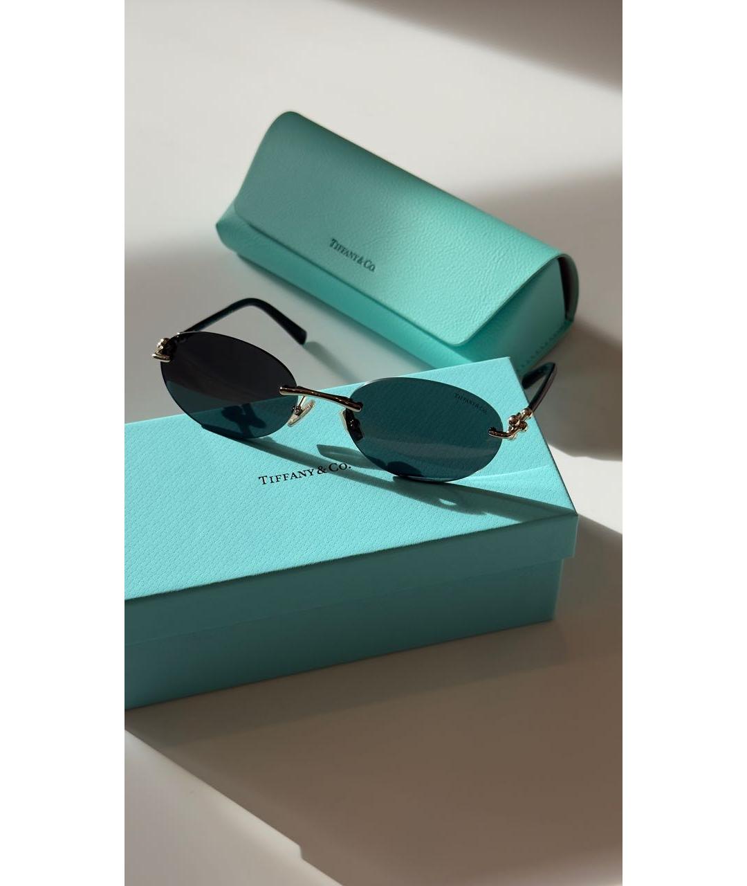 TIFFANY&CO Черные металлические солнцезащитные очки, фото 3