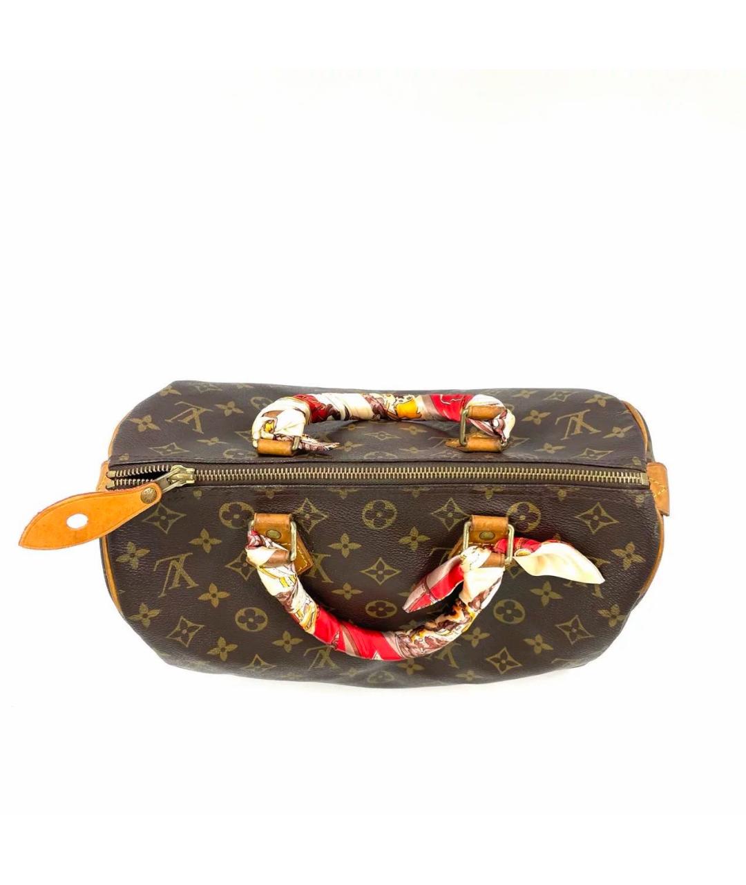 LOUIS VUITTON Коричневая канва сумка с короткими ручками, фото 3