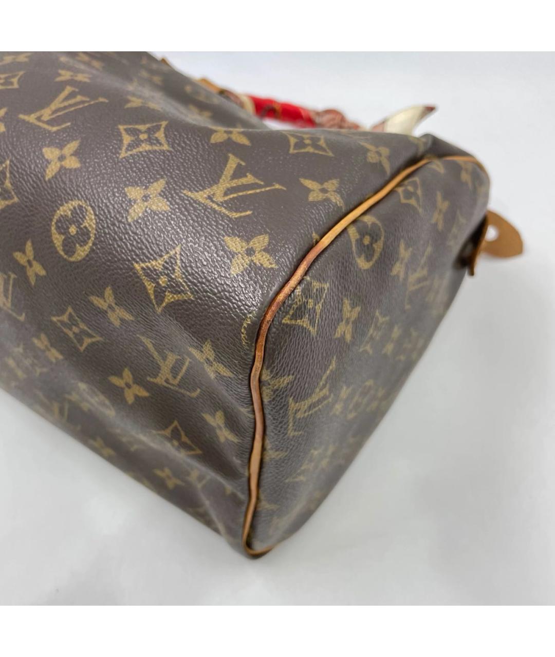 LOUIS VUITTON Коричневая канва сумка с короткими ручками, фото 5