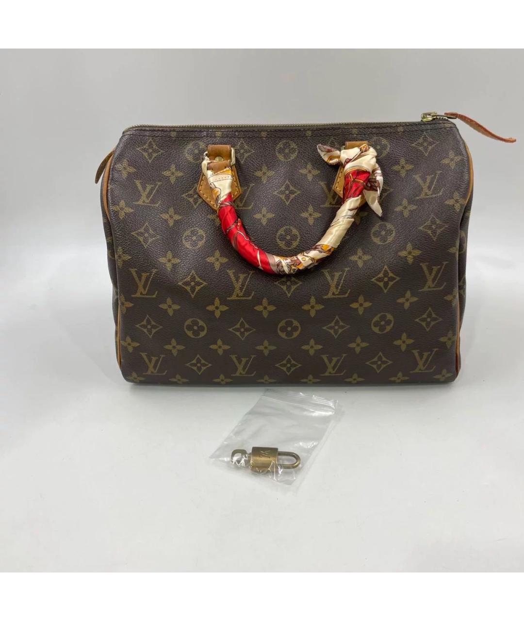 LOUIS VUITTON Коричневая канва сумка с короткими ручками, фото 9