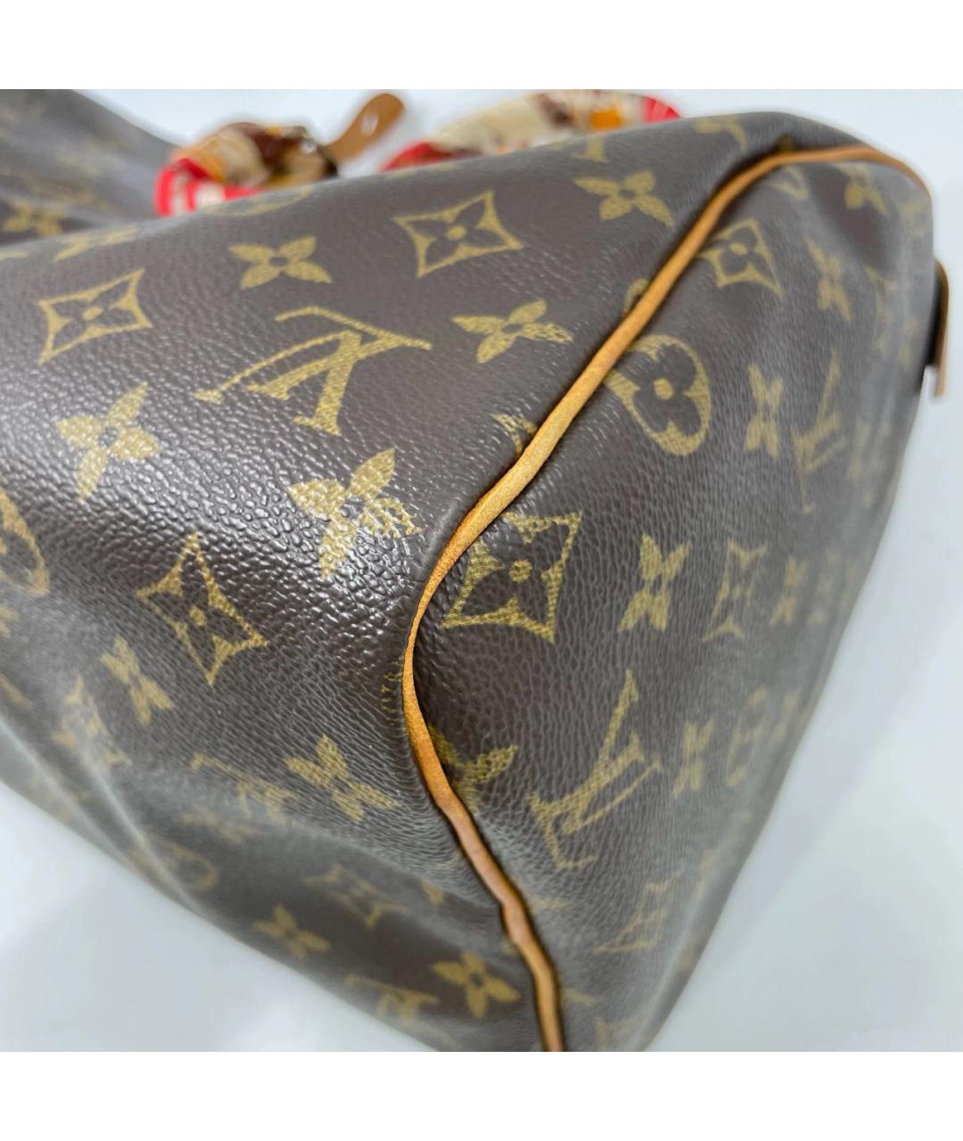 LOUIS VUITTON Коричневая канва сумка с короткими ручками, фото 6