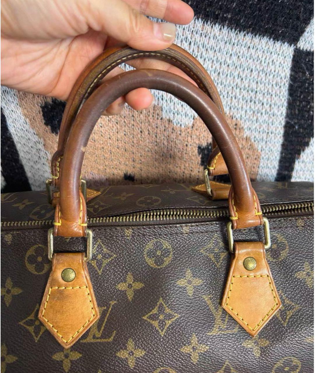 LOUIS VUITTON Коричневая канва сумка с короткими ручками, фото 8