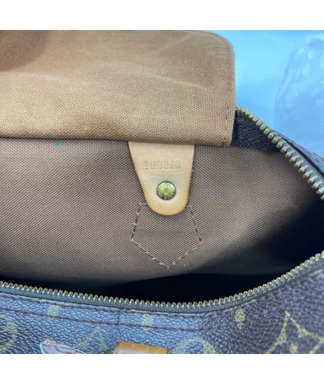 LOUIS VUITTON Коричневая канва сумка с короткими ручками, фото 7