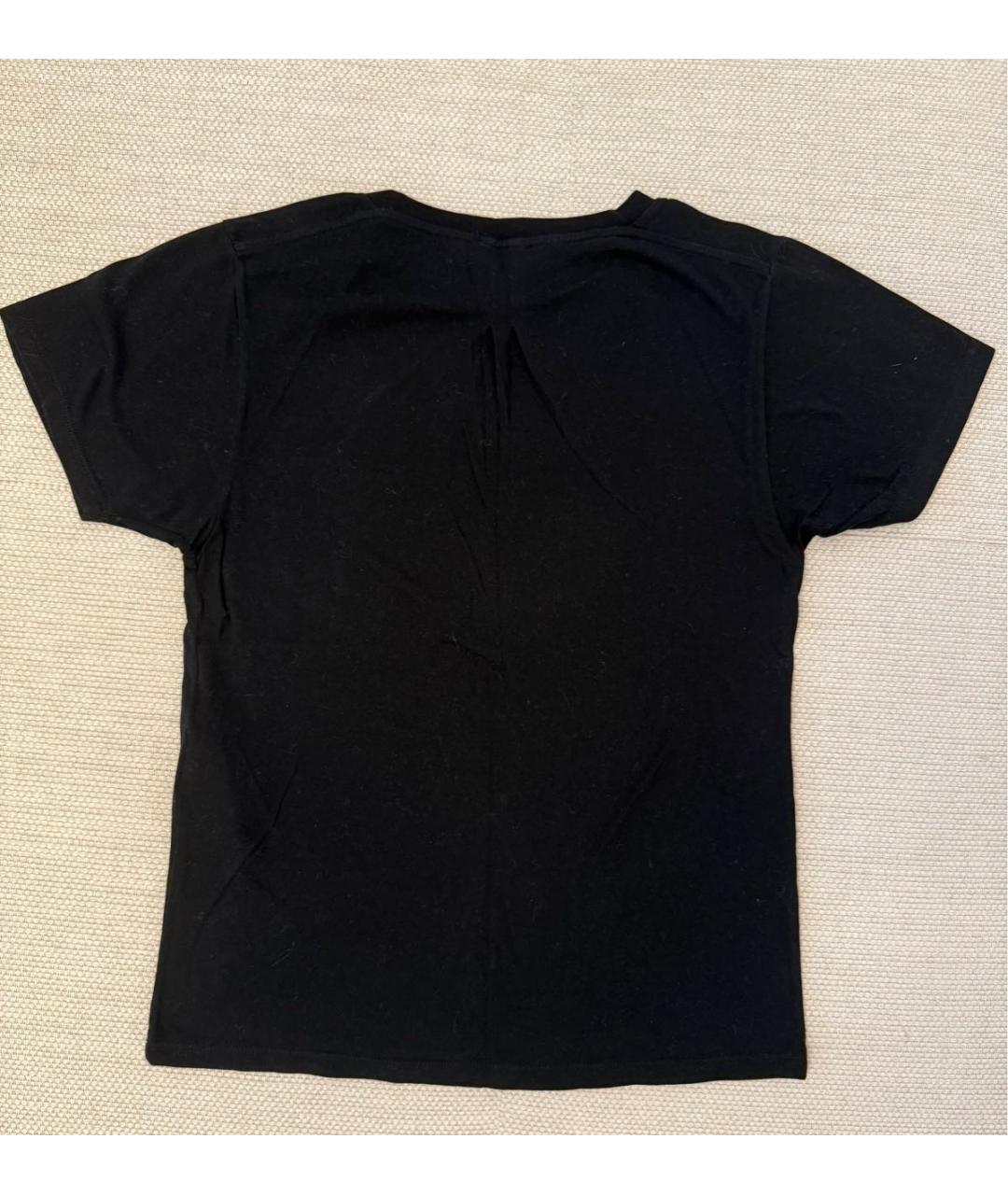 SAINT LAURENT Черная хлопковая футболка, фото 2