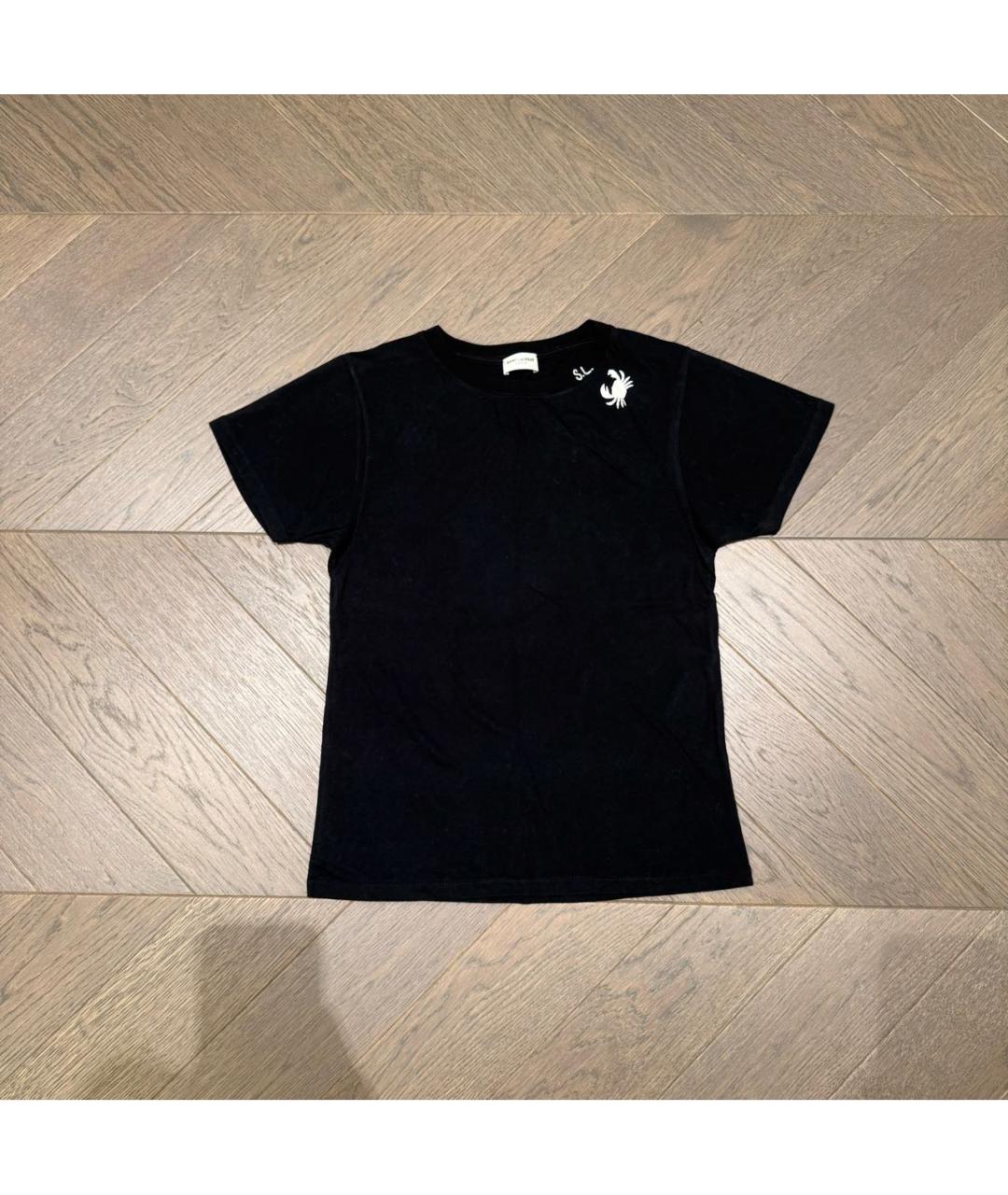 SAINT LAURENT Черная хлопковая футболка, фото 6