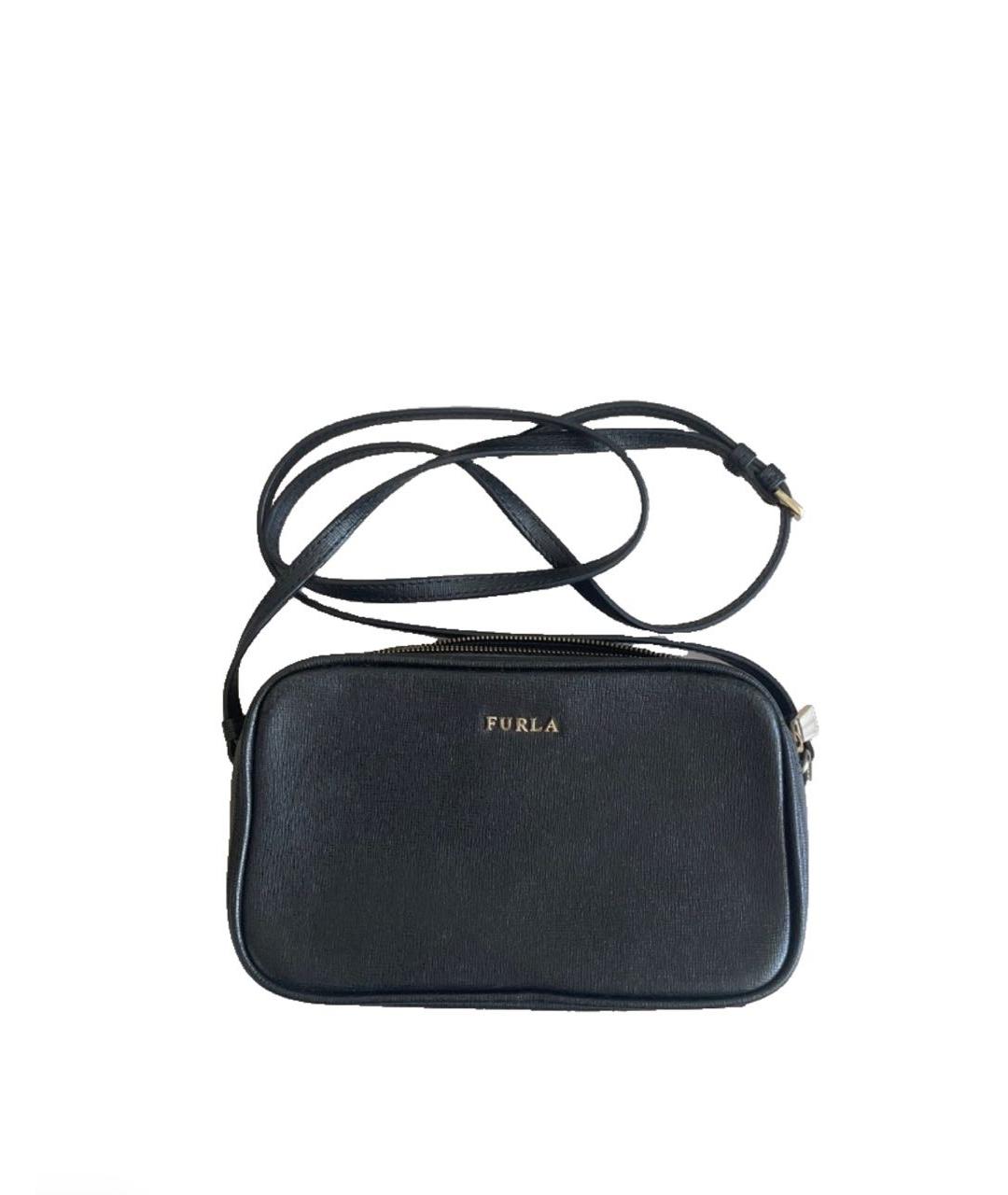 FURLA Черная кожаная поясная сумка, фото 1