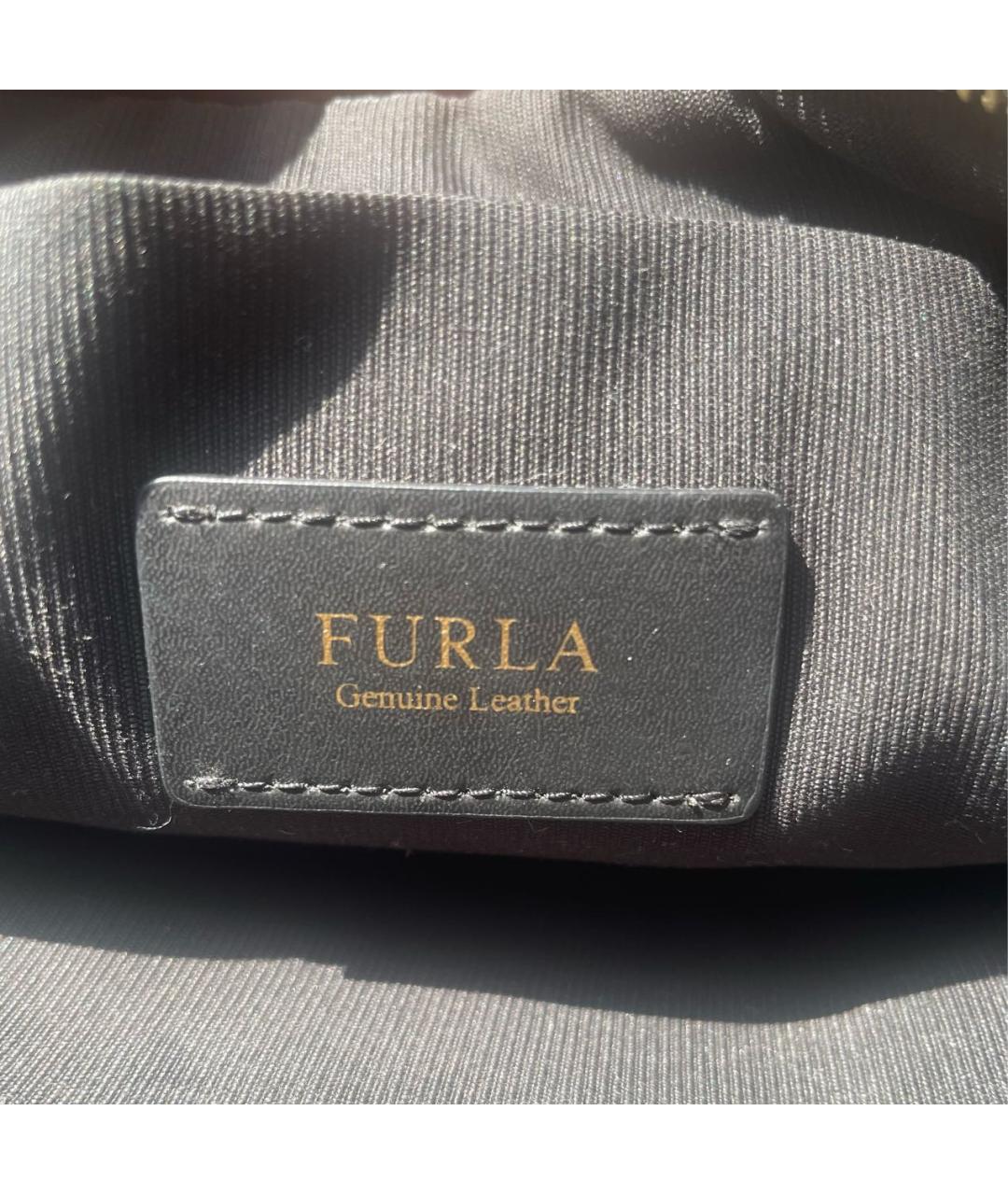 FURLA Черная кожаная поясная сумка, фото 6