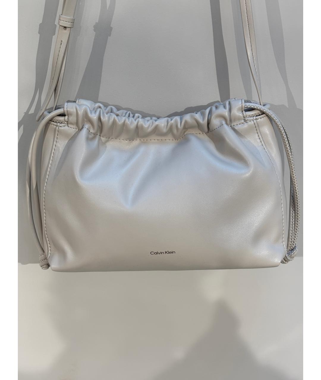 CALVIN KLEIN Белая сумка через плечо из искусственной кожи, фото 7