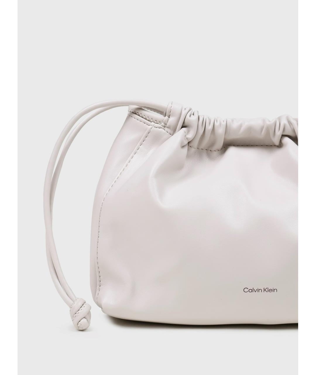 CALVIN KLEIN Белая сумка через плечо из искусственной кожи, фото 4