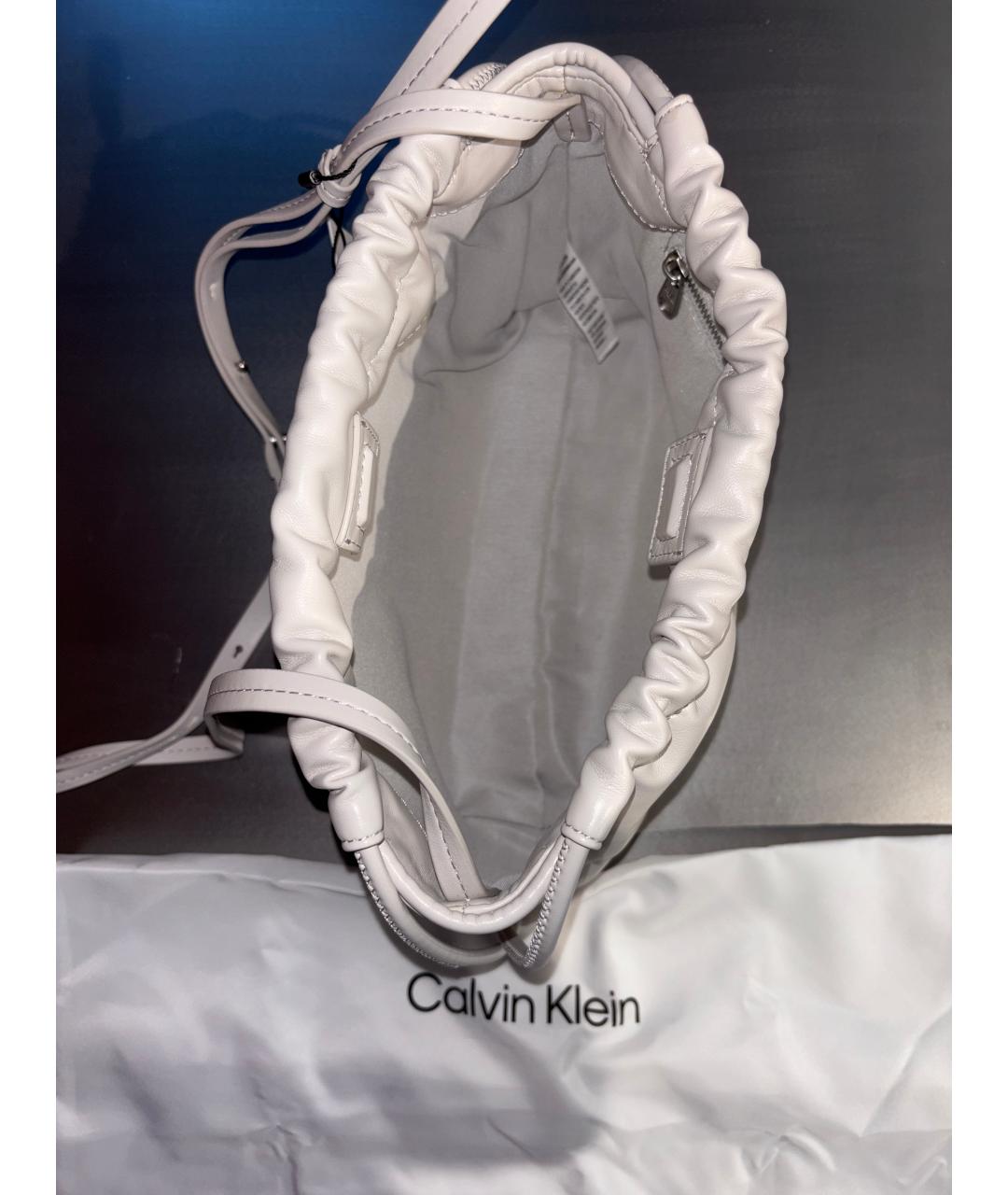 CALVIN KLEIN Белая сумка через плечо из искусственной кожи, фото 9