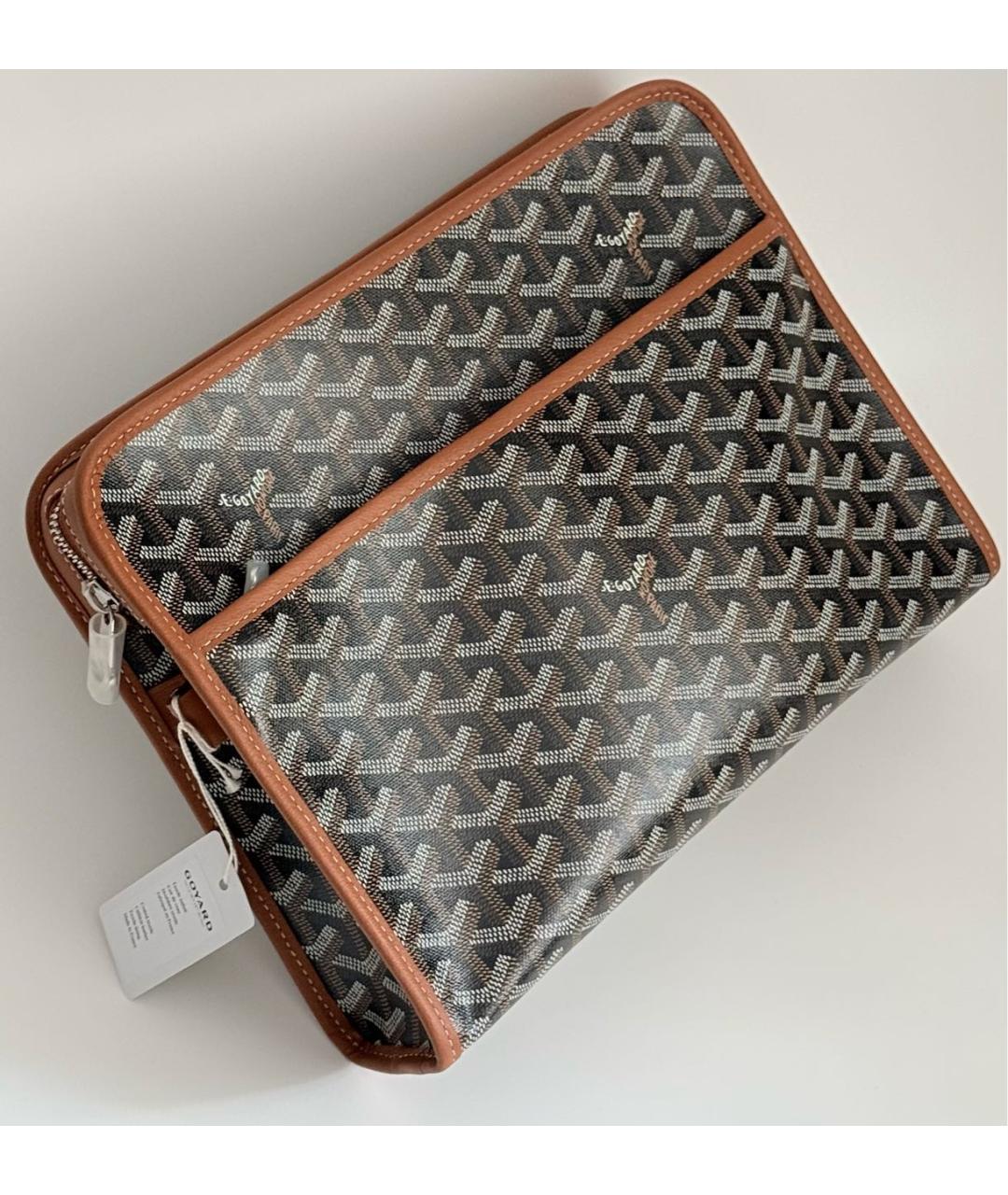 GOYARD Коричневая канва барсетка, фото 3