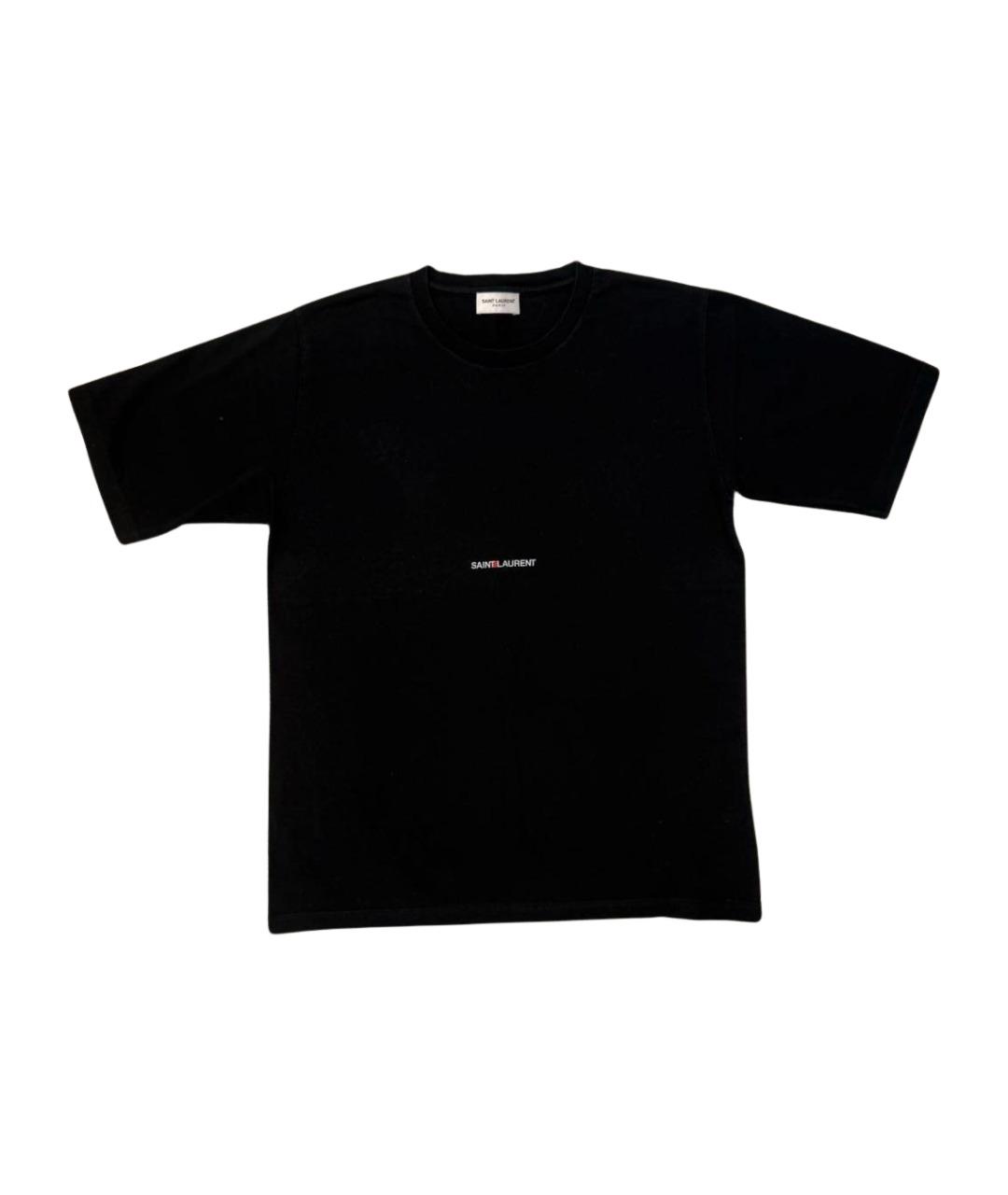 SAINT LAURENT Черная хлопковая футболка, фото 1