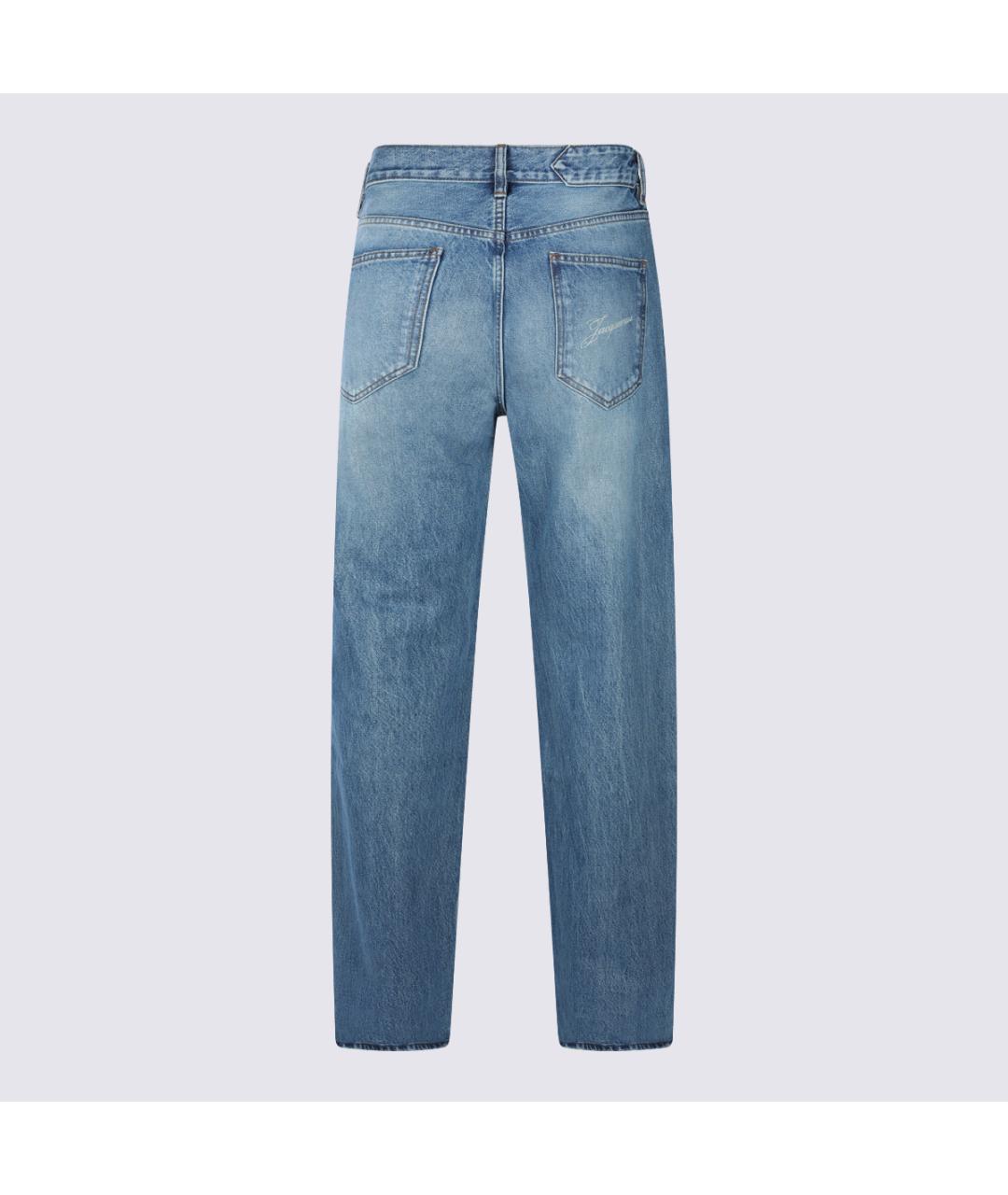 JACQUEMUS Голубые хлопковые прямые джинсы, фото 3