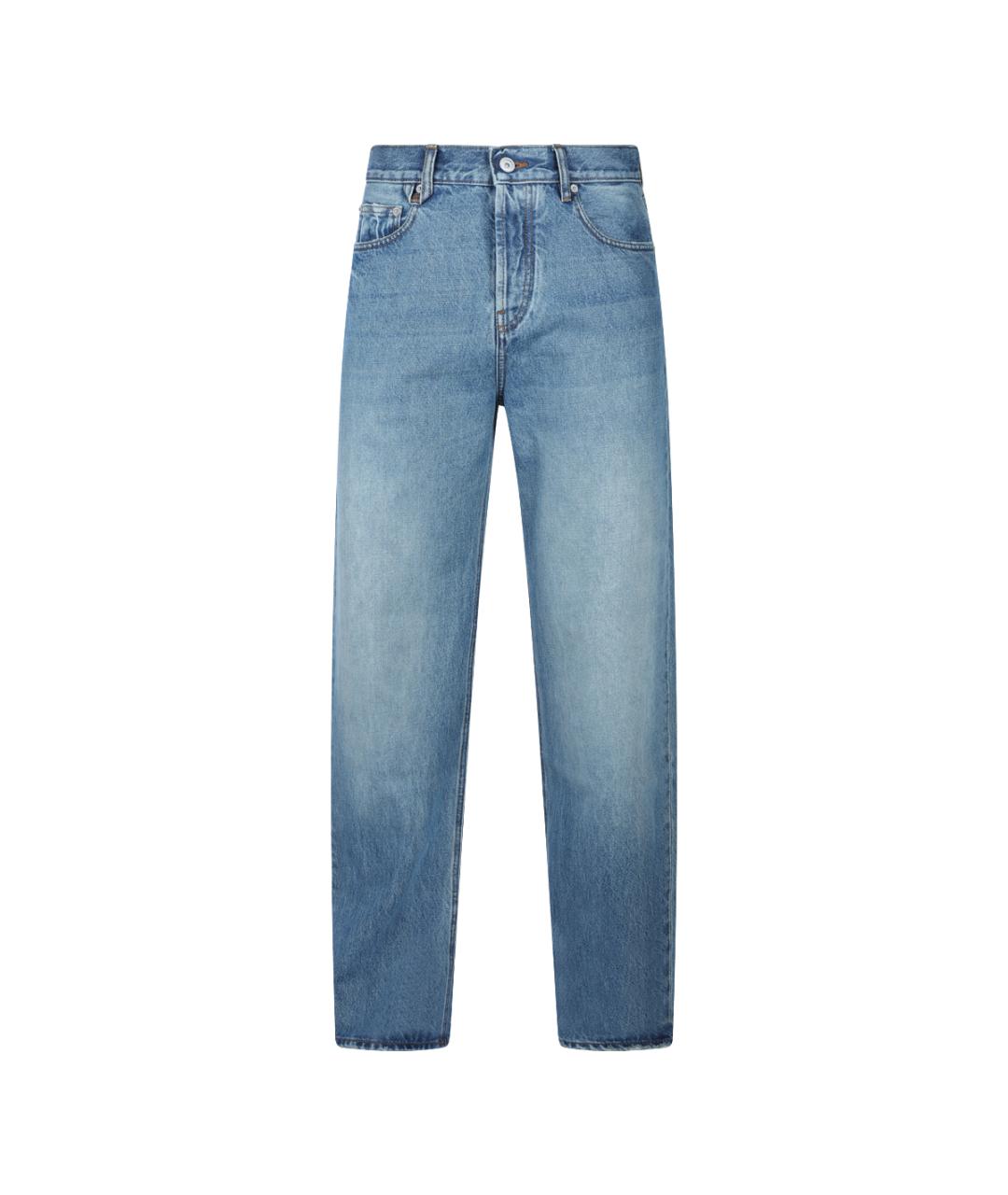 JACQUEMUS Голубые хлопковые прямые джинсы, фото 1