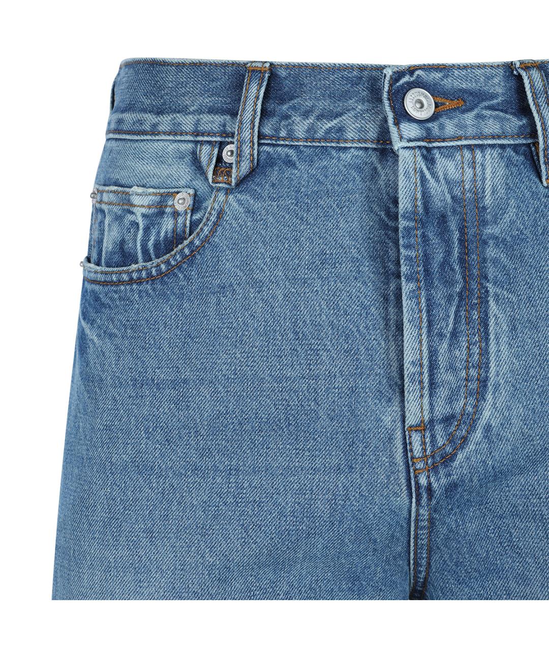 JACQUEMUS Голубые хлопковые прямые джинсы, фото 6