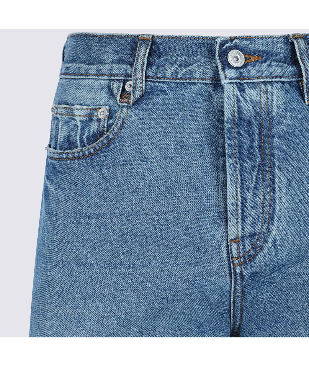 JACQUEMUS Голубые хлопковые прямые джинсы, фото 5