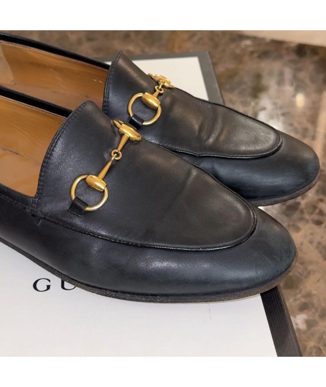 GUCCI Черные кожаные туфли, фото 2