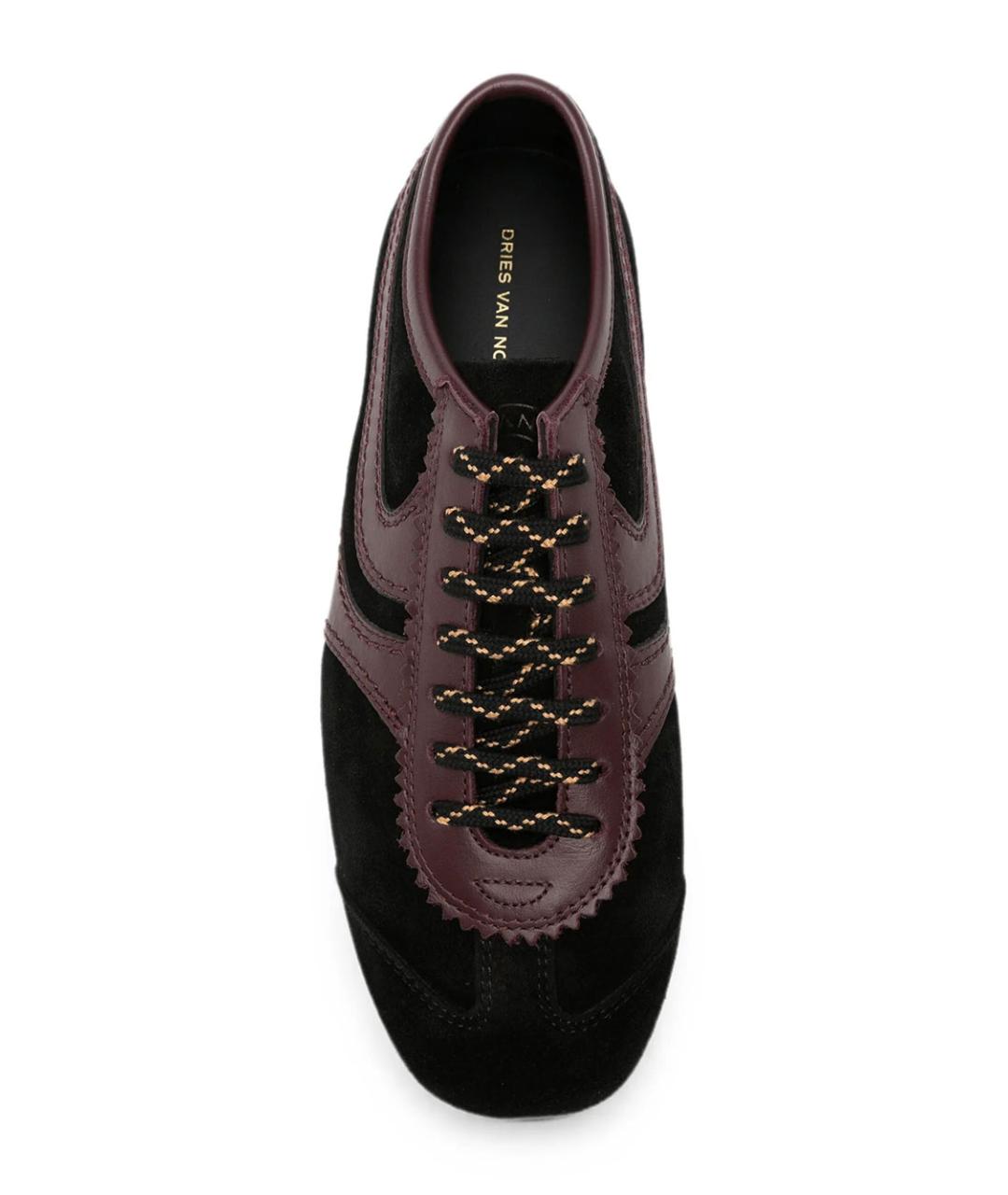 DRIES VAN NOTEN Черные замшевые кроссовки, фото 4