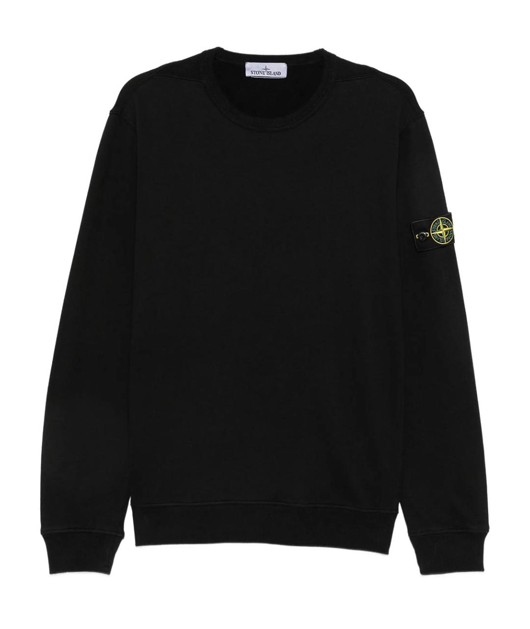STONE ISLAND Черный хлопковый джемпер / свитер, фото 1
