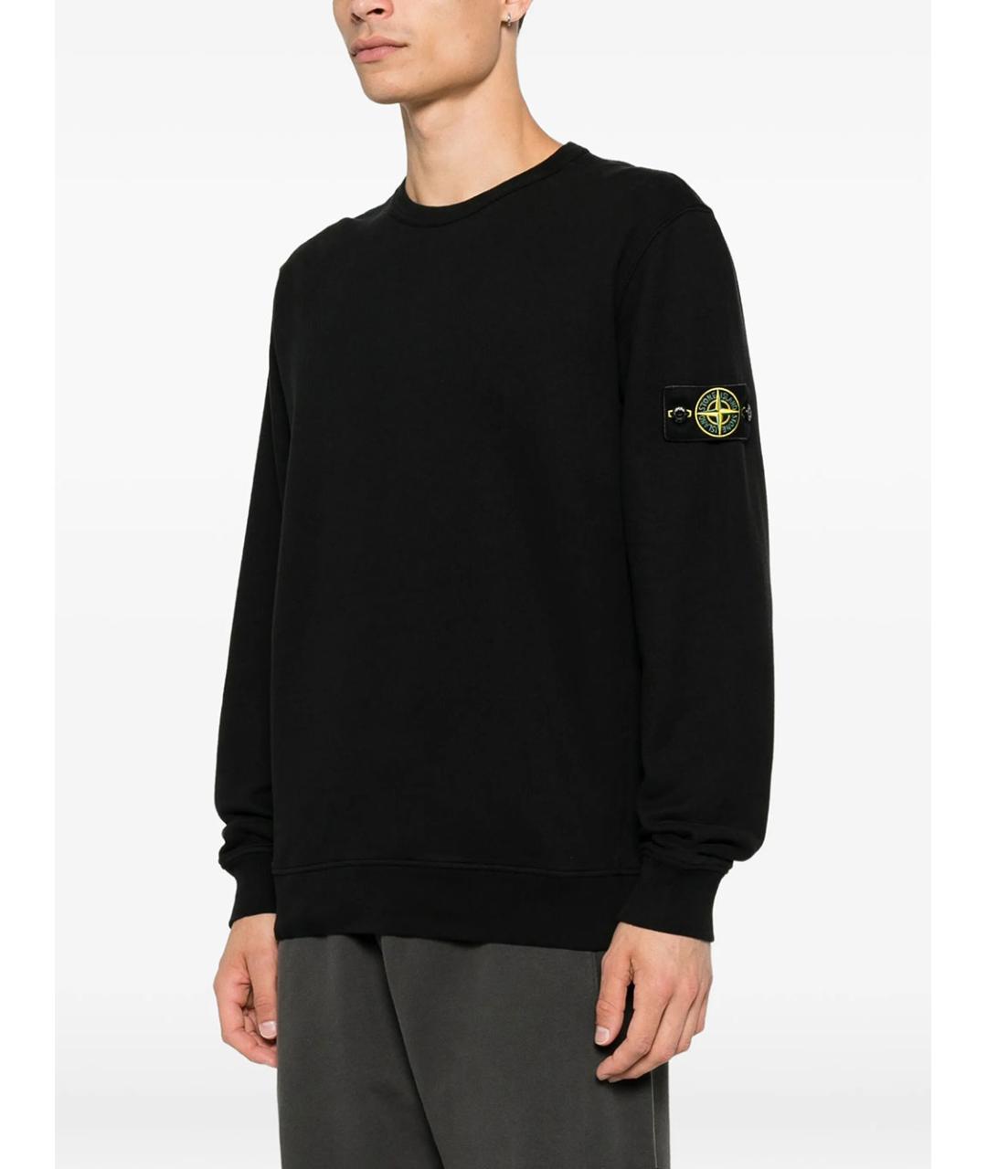 STONE ISLAND Черный хлопковый джемпер / свитер, фото 5