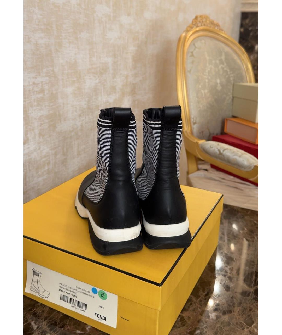 FENDI Черные кожаные сапоги, фото 3