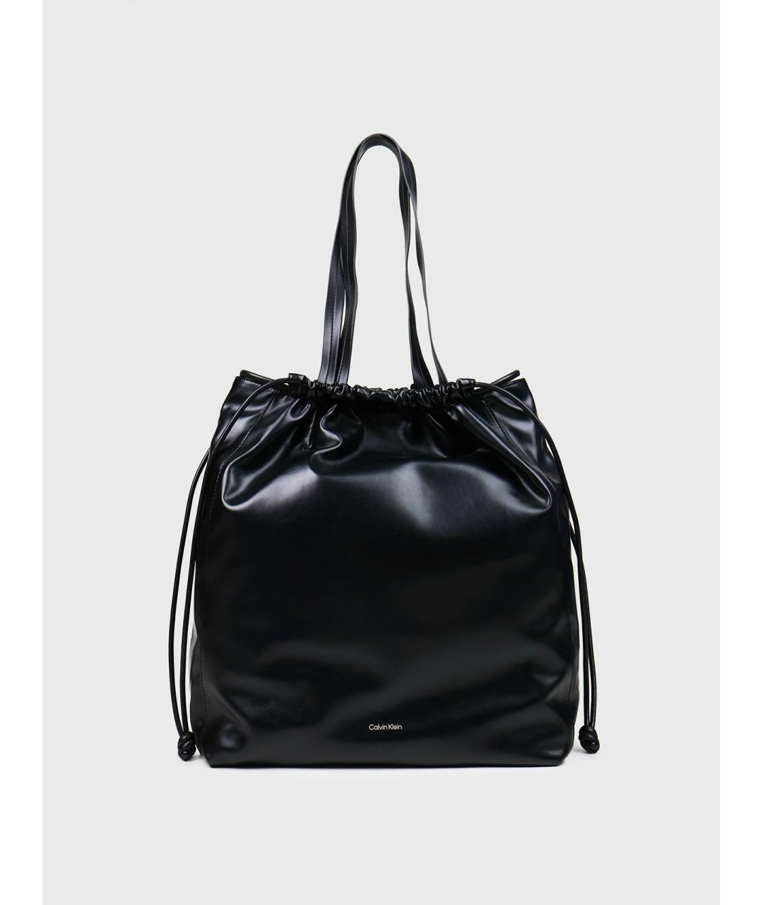 CALVIN KLEIN Черная сумка тоут из искусственной кожи, фото 10