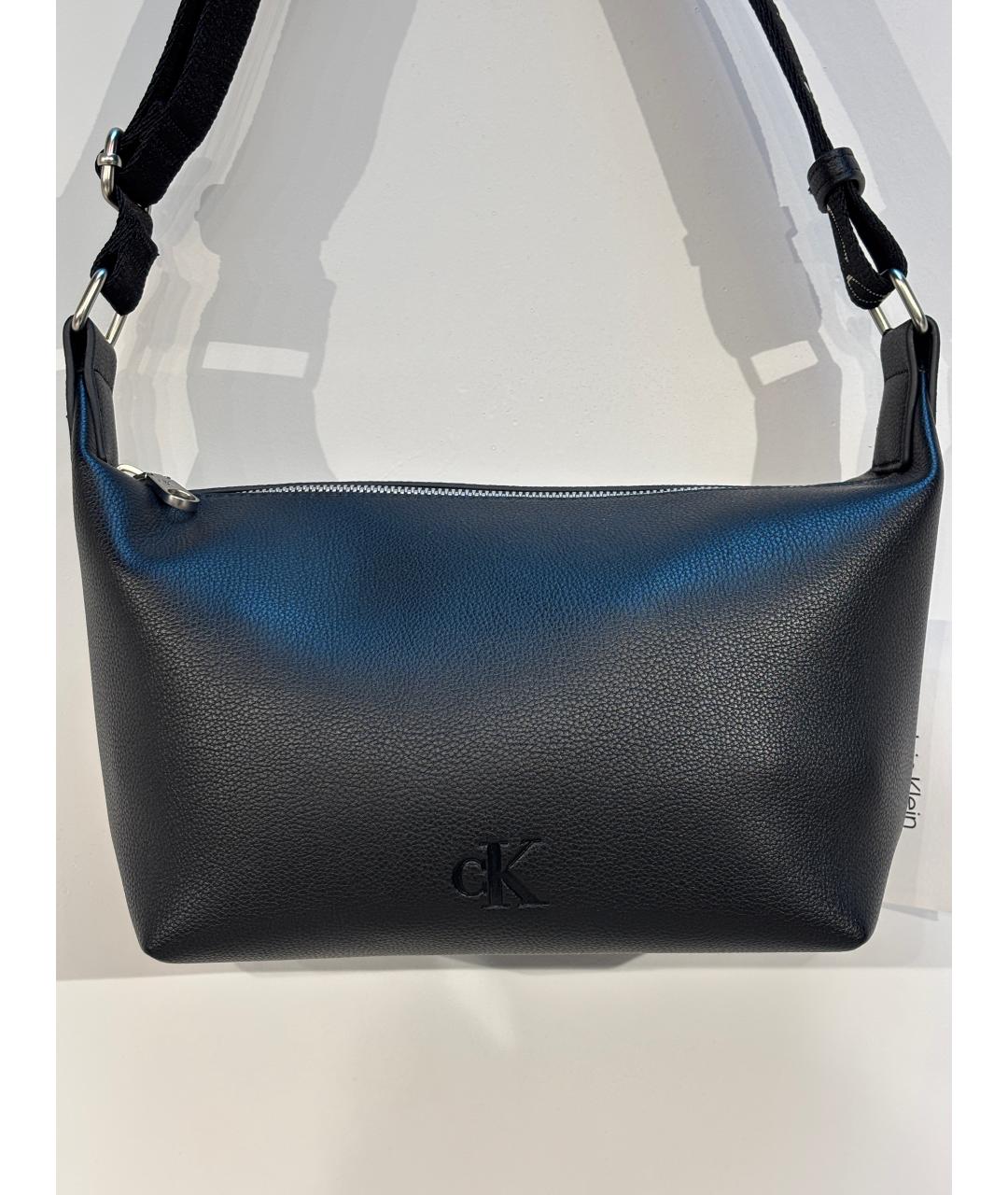 CALVIN KLEIN Черная сумка через плечо из искусственной кожи, фото 7