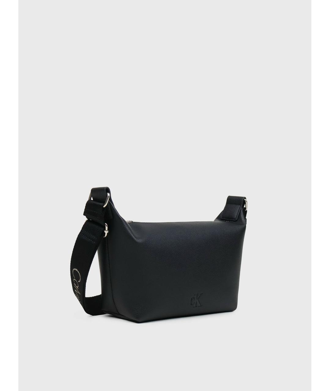 CALVIN KLEIN Черная сумка через плечо из искусственной кожи, фото 4