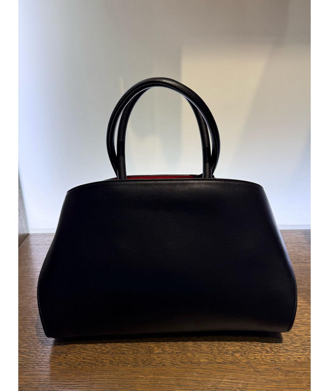 FERRAGAMO Черная кожаная сумка тоут, фото 2