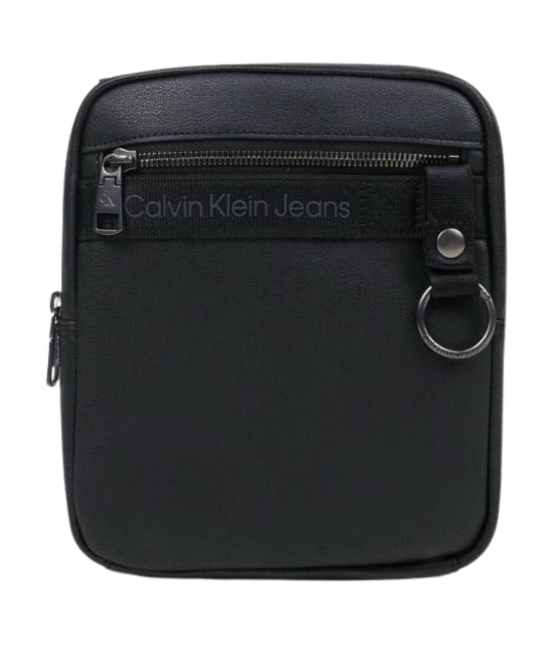 CALVIN KLEIN Черная сумка на плечо из искусственной кожи, фото 1