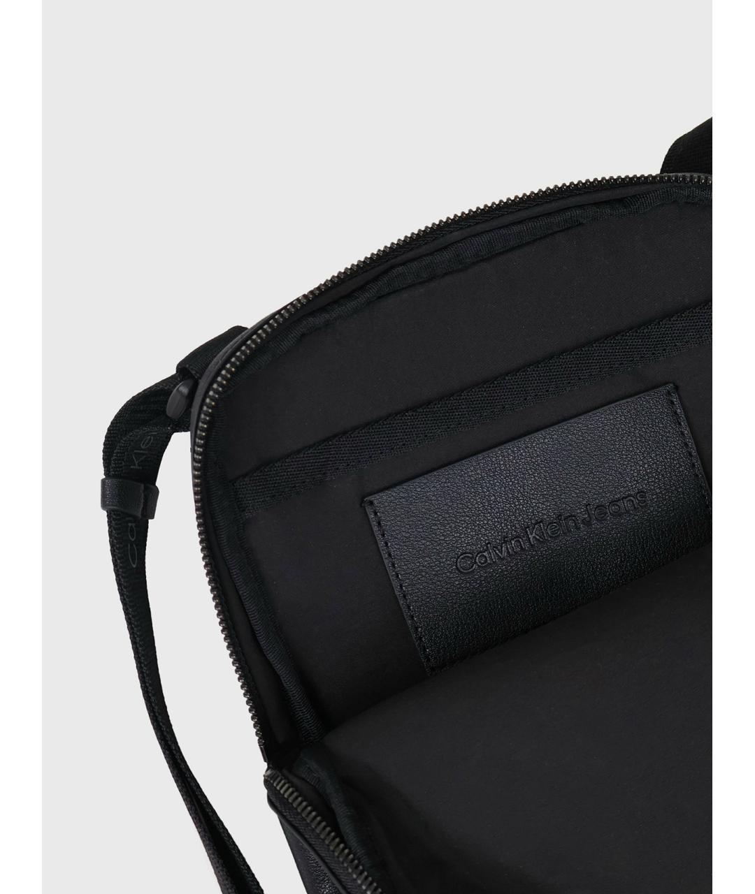 CALVIN KLEIN Черная сумка на плечо из искусственной кожи, фото 5