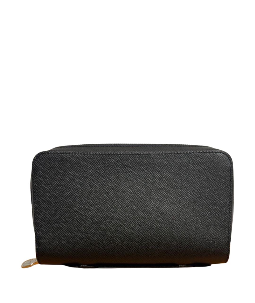 LOUIS VUITTON Черный кожаный кошелек, фото 1