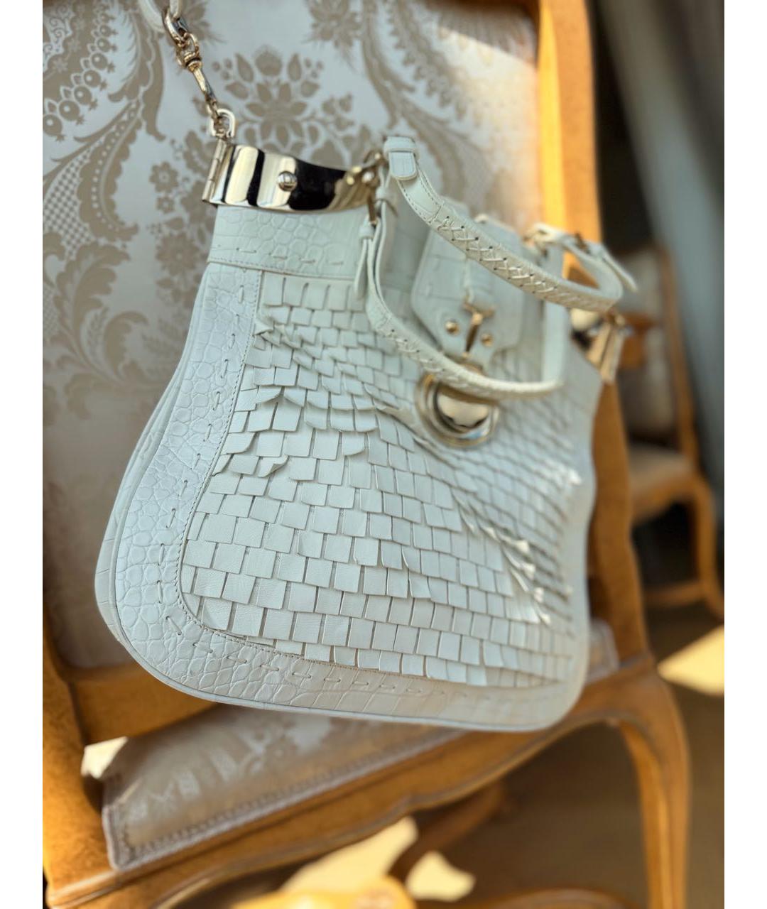 VERSACE Белая кожаная сумка тоут, фото 3