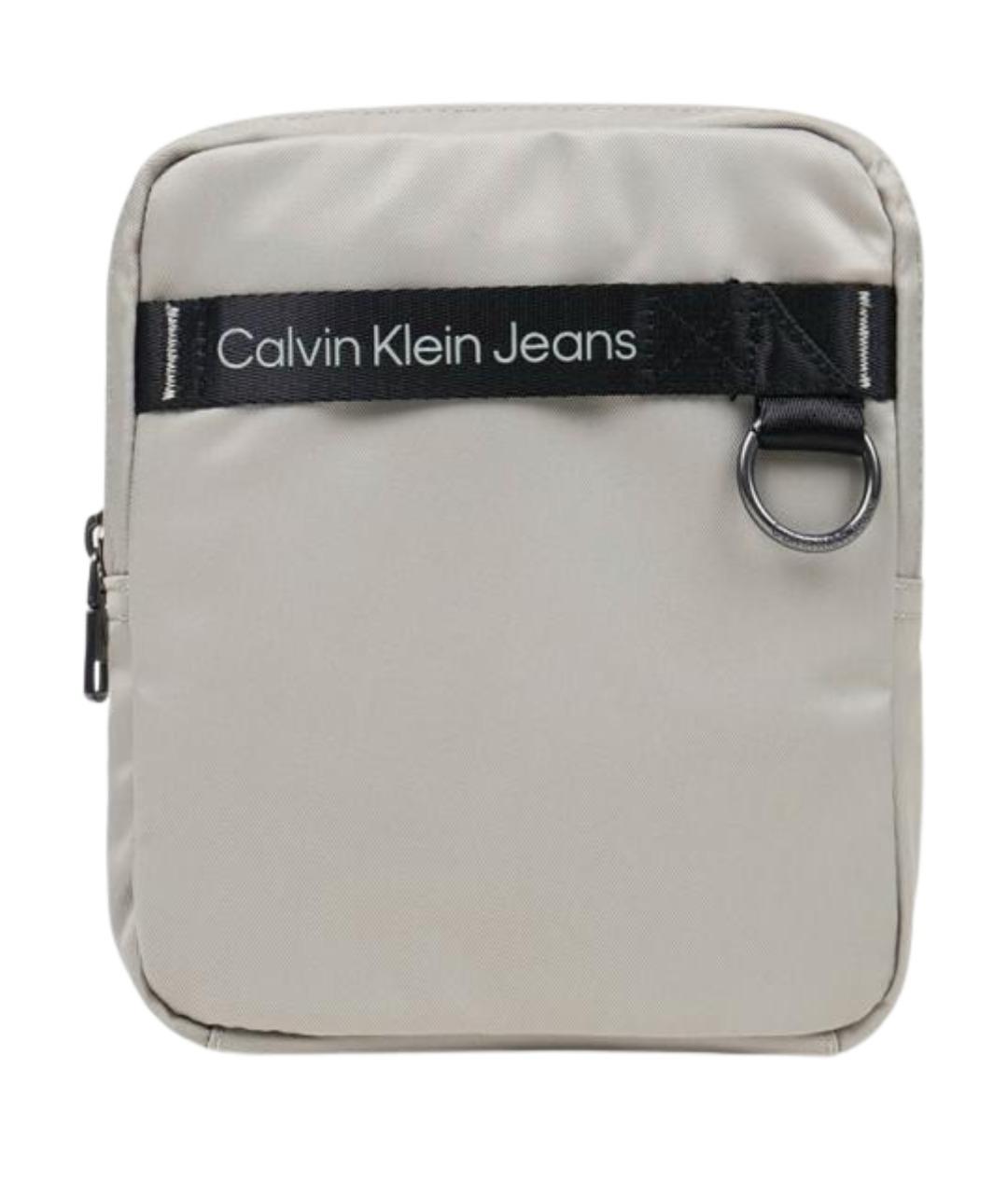 CALVIN KLEIN Серая синтетическая сумка на плечо, фото 1