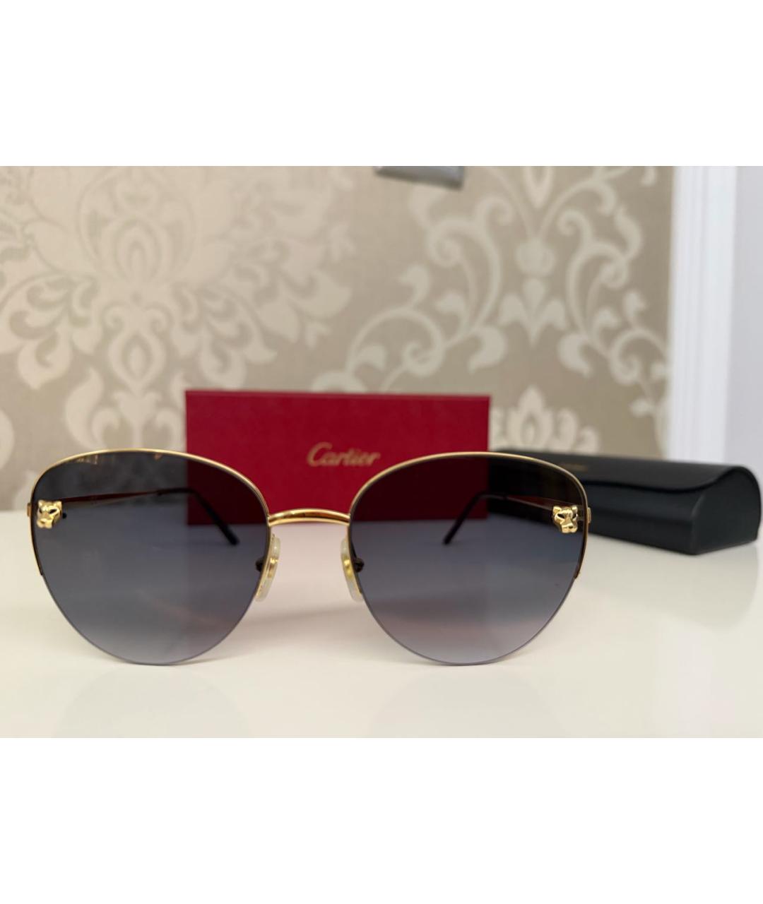 CARTIER Синие металлические солнцезащитные очки, фото 6