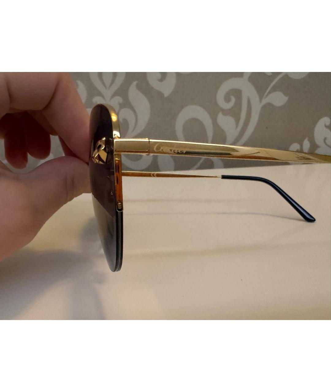 CARTIER Синие металлические солнцезащитные очки, фото 3