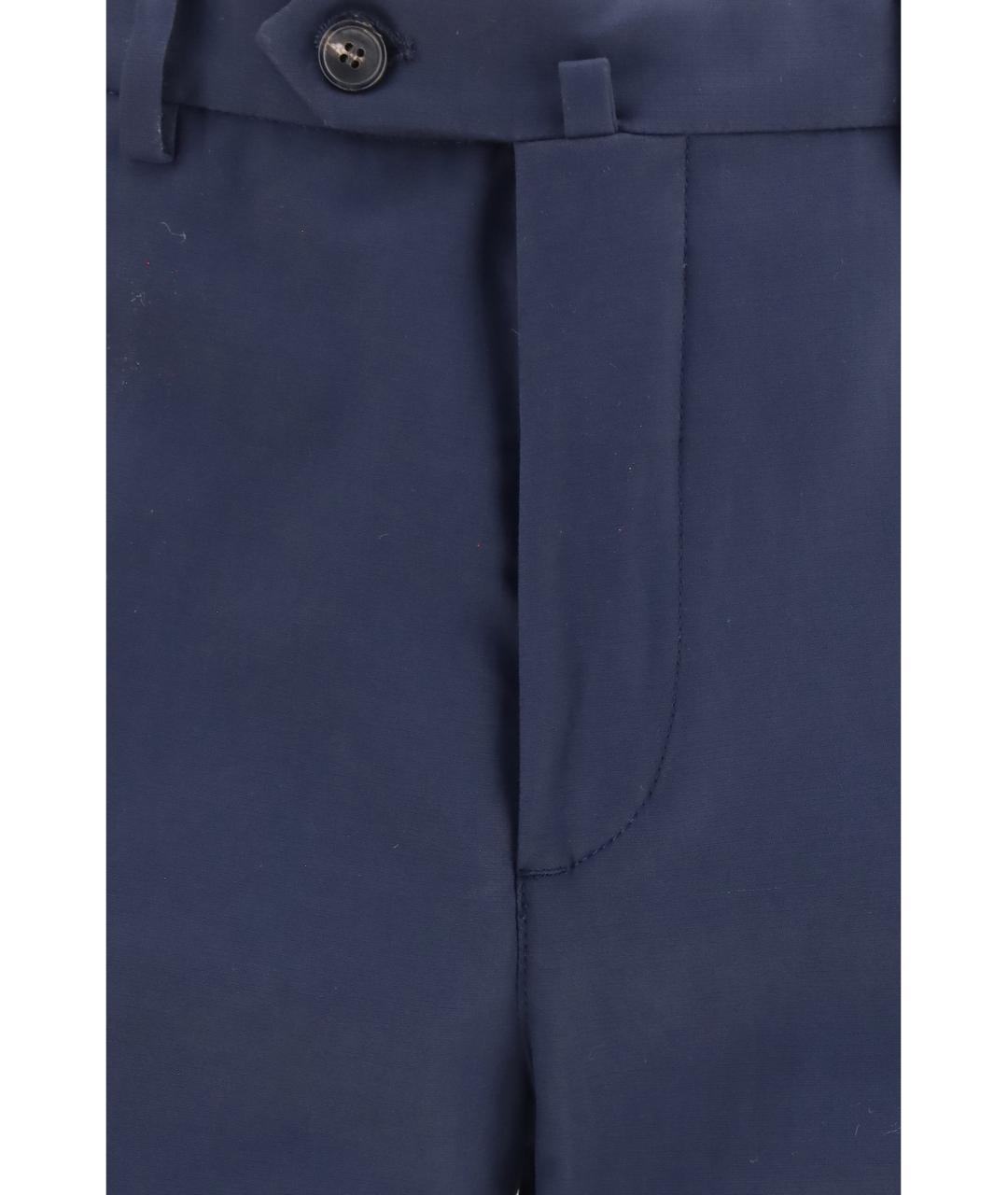 LORO PIANA Синие хлопковые повседневные брюки, фото 3