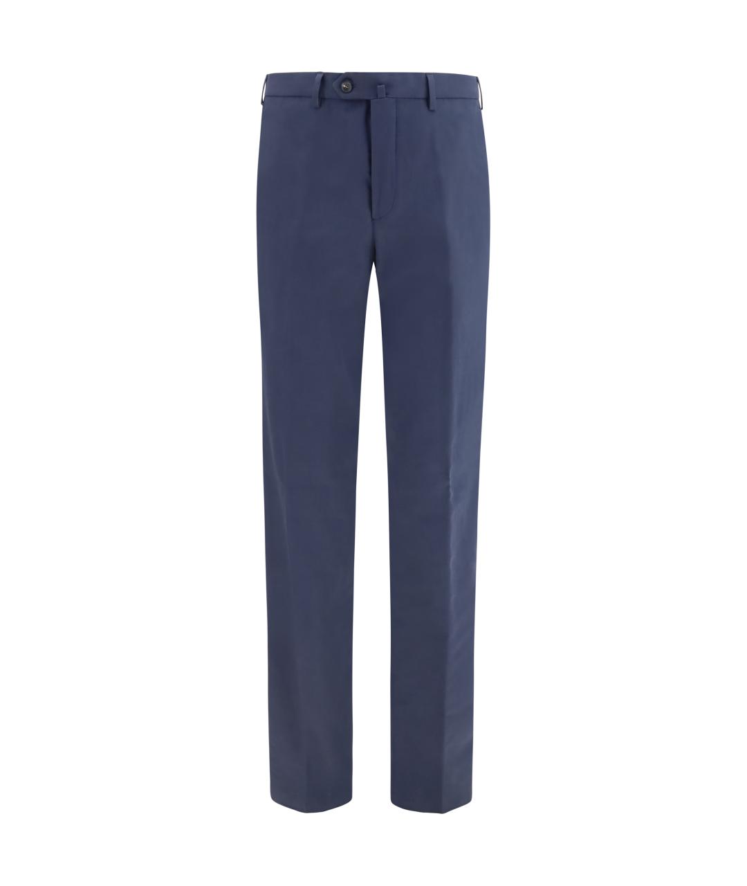 LORO PIANA Синие хлопковые повседневные брюки, фото 1