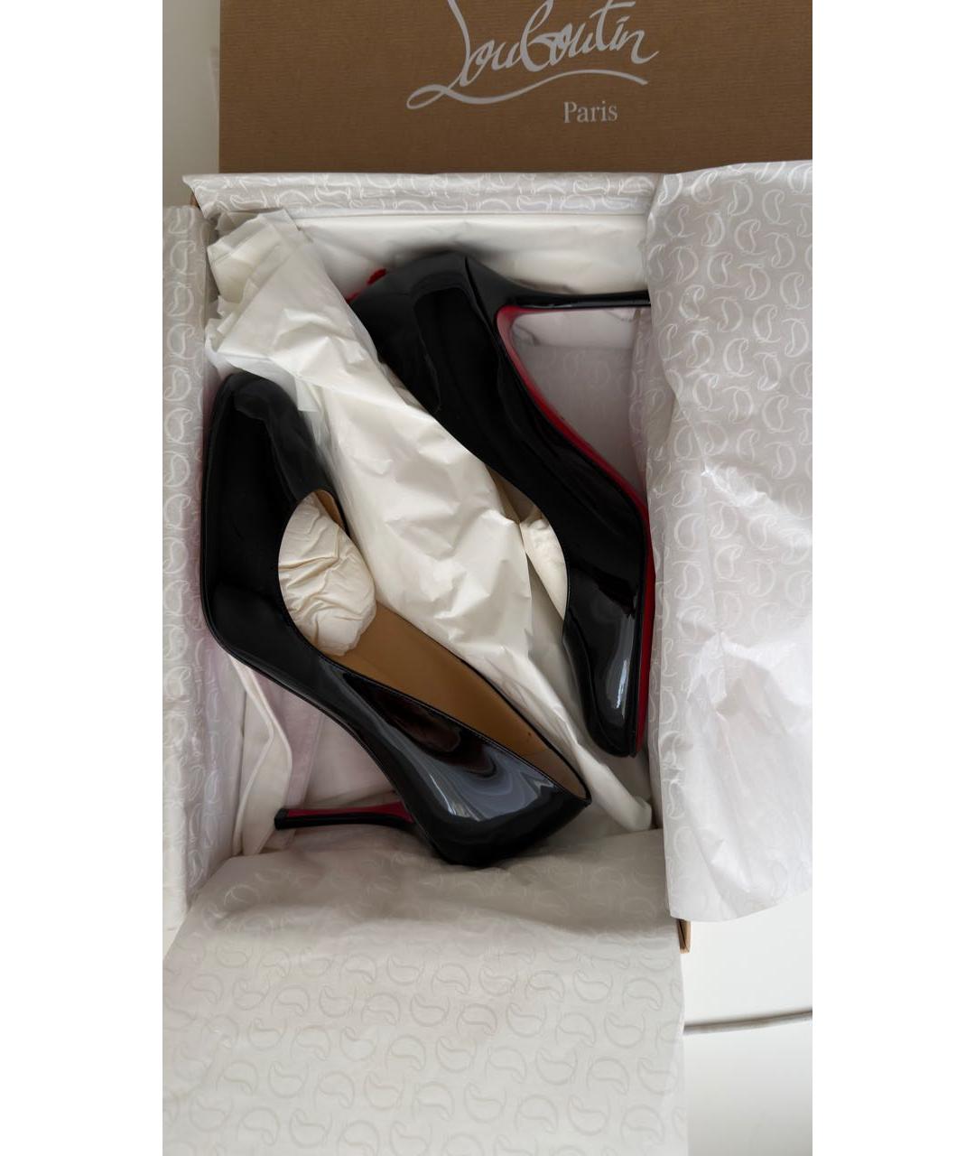 CHRISTIAN LOUBOUTIN Черные туфли из лакированной кожи, фото 5