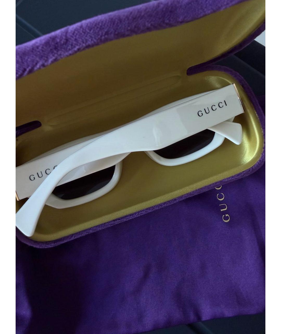 GUCCI Белые пластиковые солнцезащитные очки, фото 4