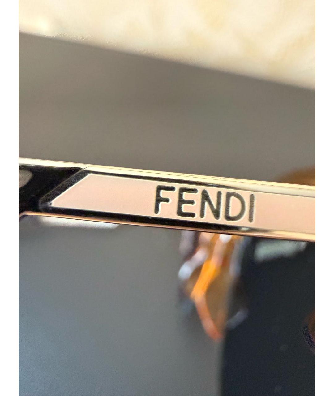 FENDI Желтые солнцезащитные очки из рога буйвола, фото 3