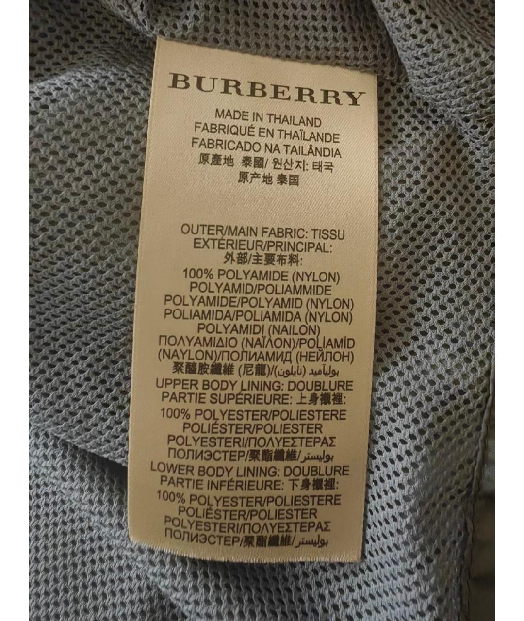 BURBERRY Серая полиамидовая куртка, фото 9