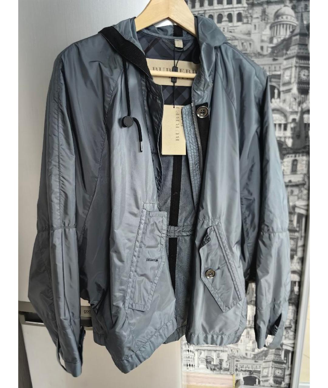 BURBERRY Серая полиамидовая куртка, фото 10