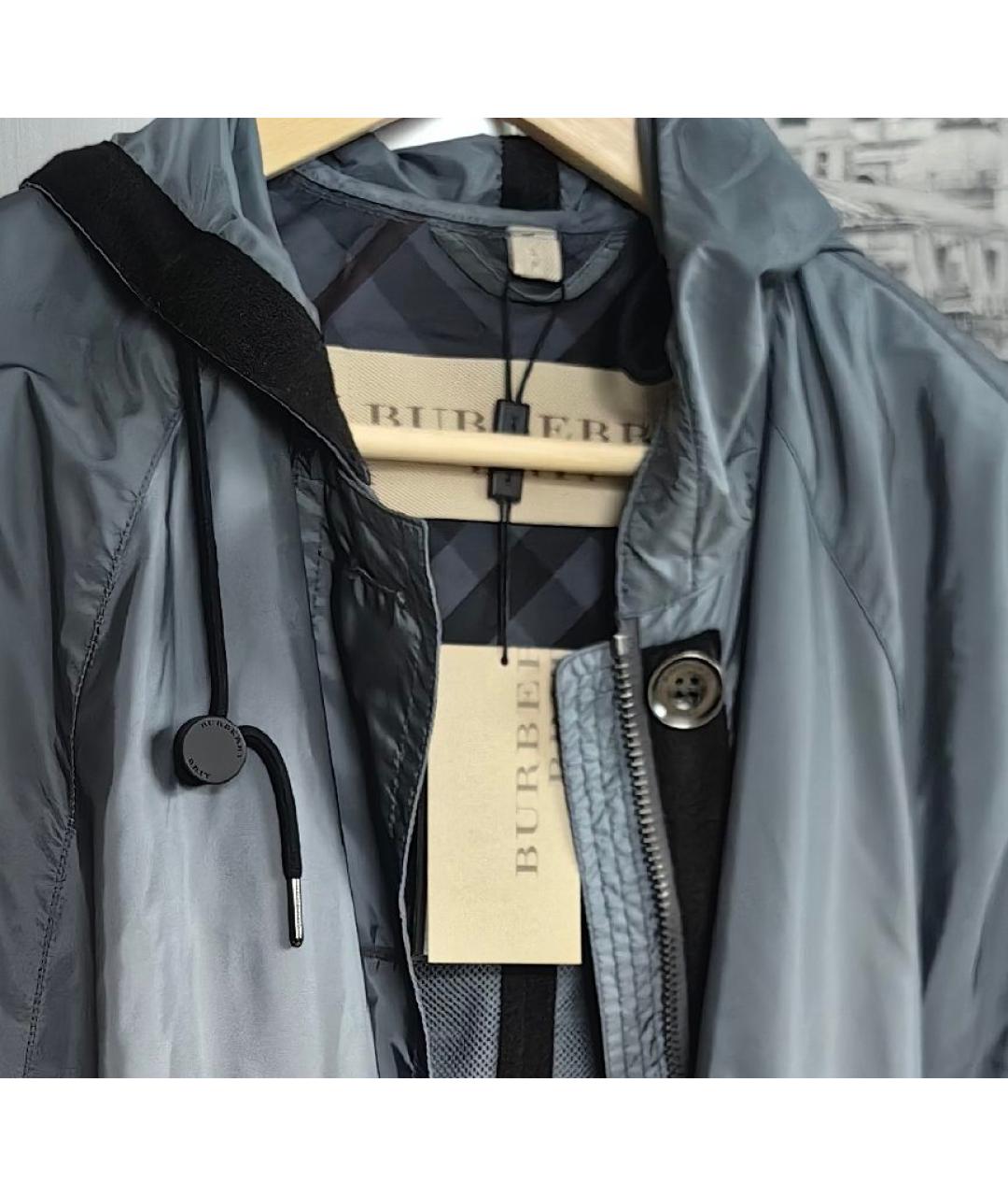 BURBERRY Серая полиамидовая куртка, фото 3